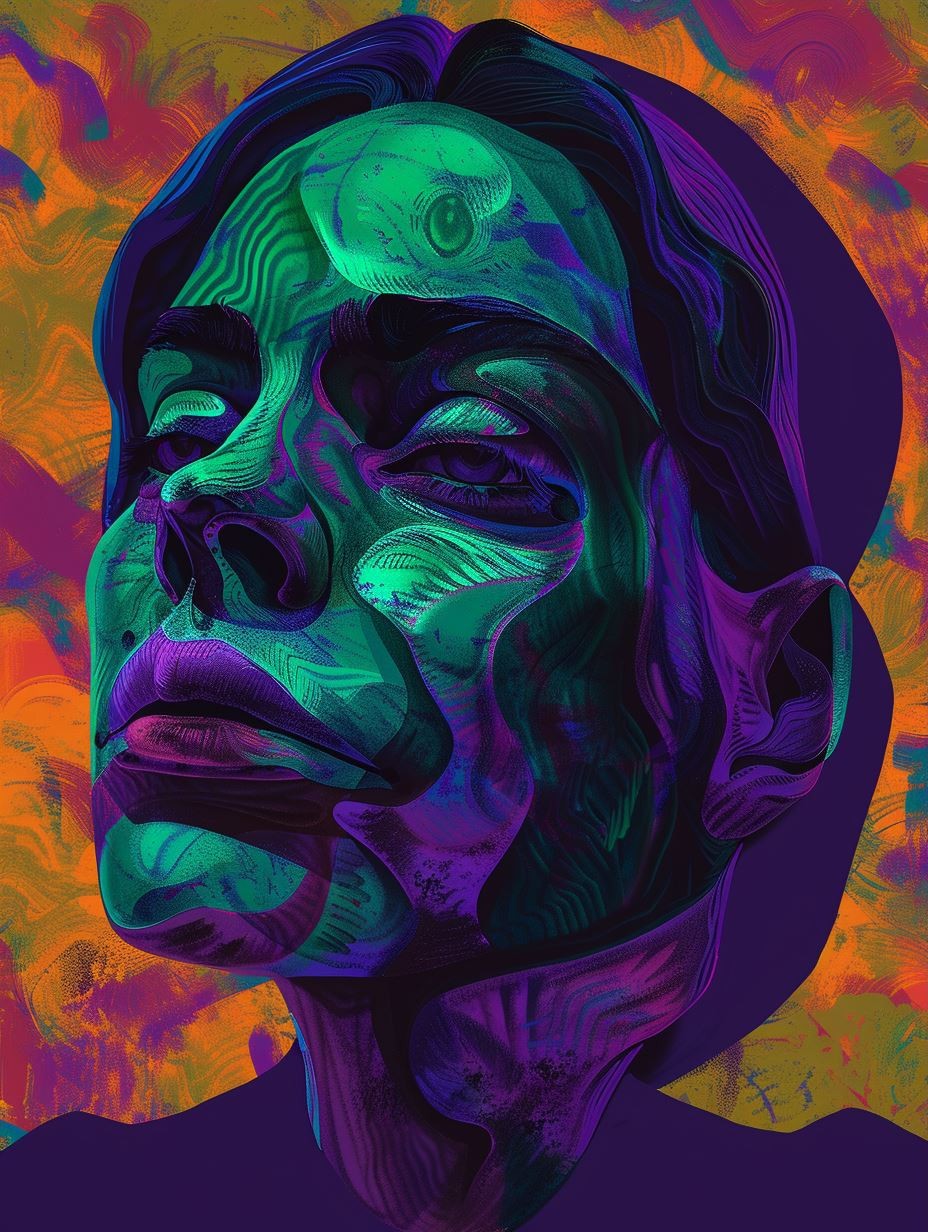Neon Prism Portrait Study - Image 3