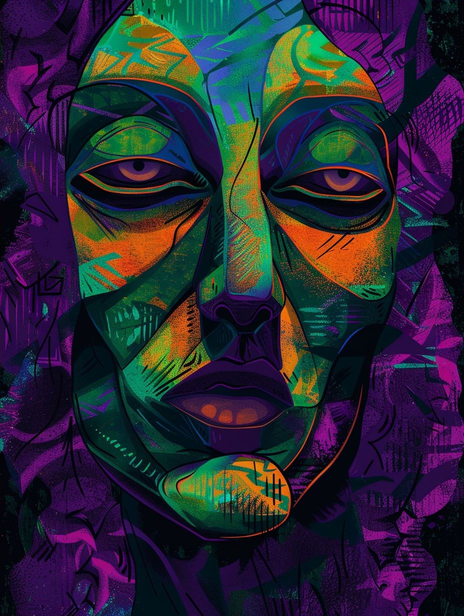 Neon Prism Portrait Study - Image 4