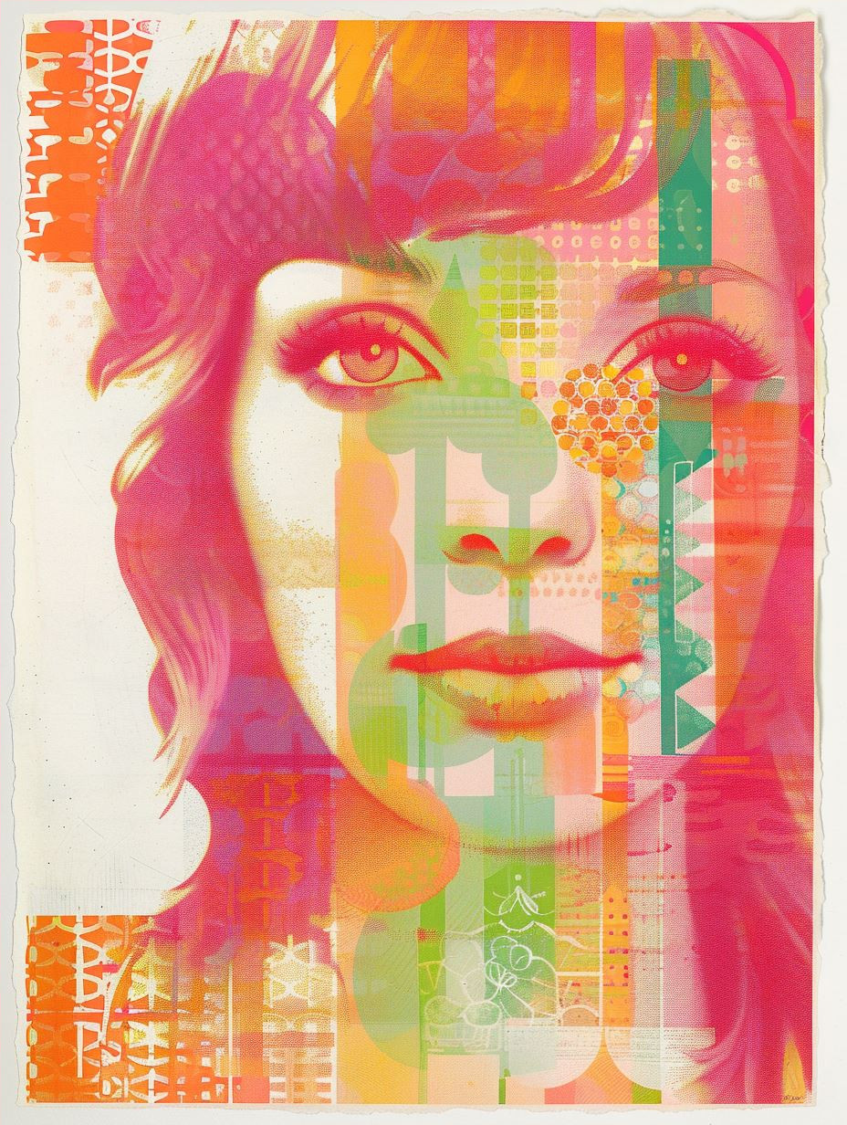 Abstract Neon Portrait Collage - Image 4