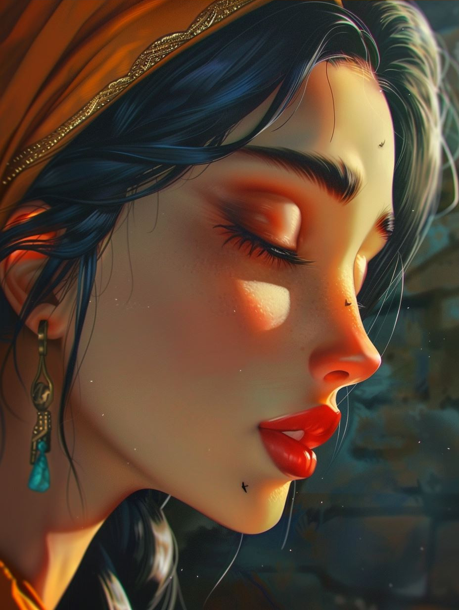 Azure Gaze in Ember Glow - Image 3