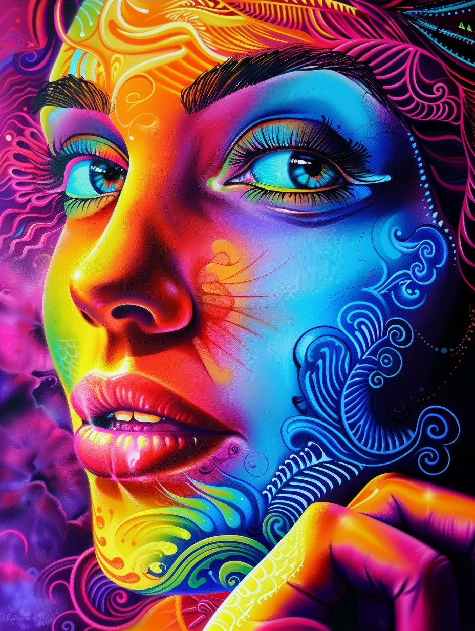 Neon Prism Portraiture Art - Image 3