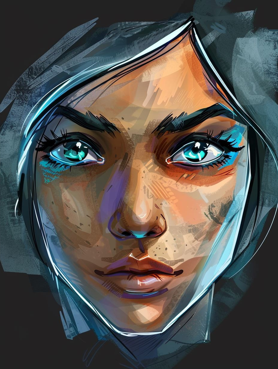 Neon Visions: Digital Portrait Studies - Image 2