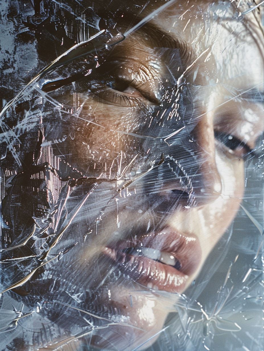 Fragmented Gaze Through Shattered Glass - Image 1