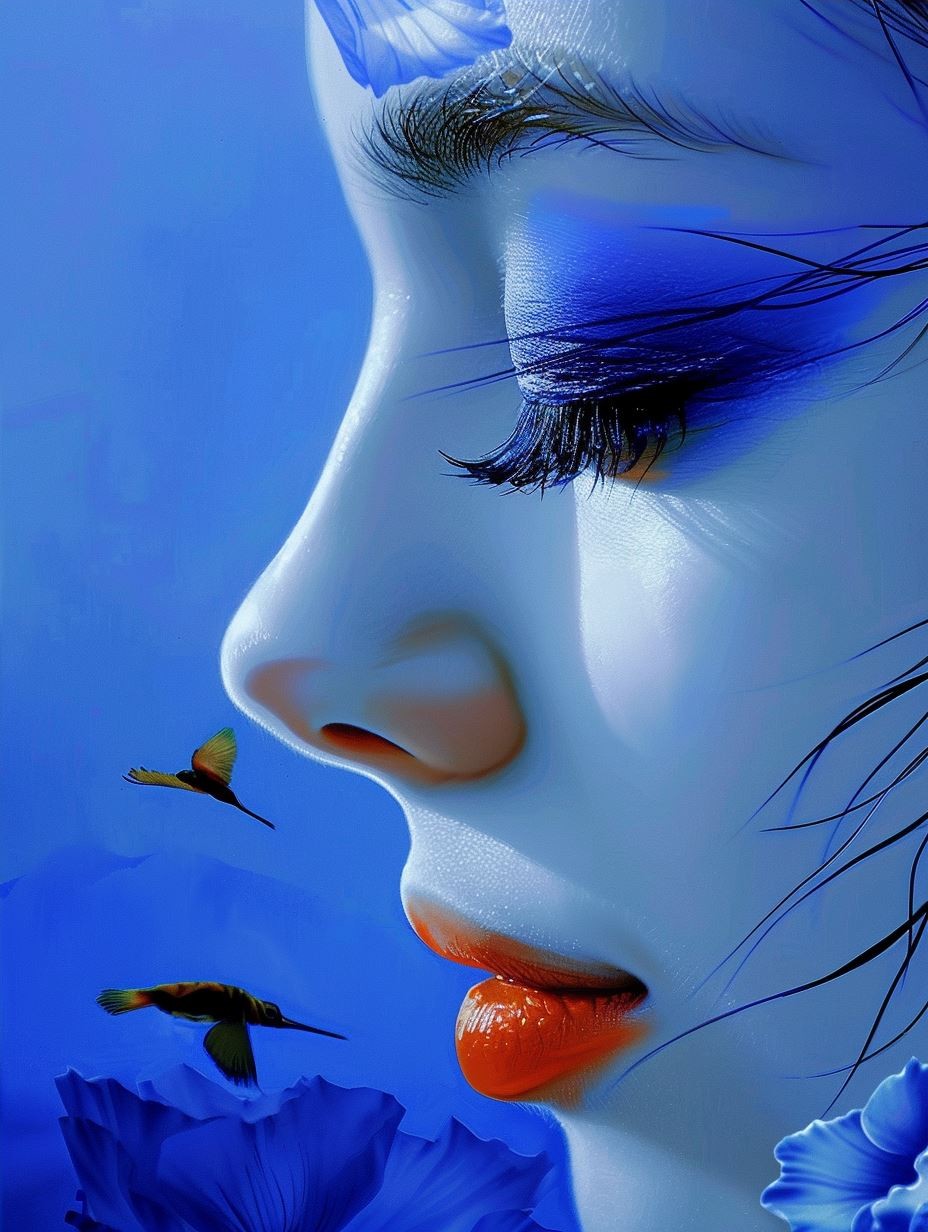 Azure Bloom Ethereal Portrait - Image 4
