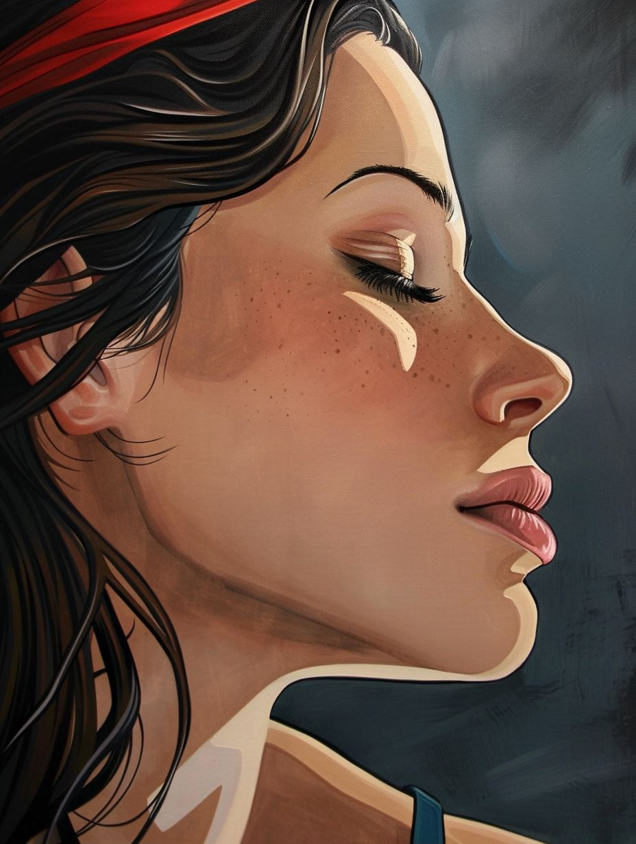 Serene Profile in Soft Light - Image 1