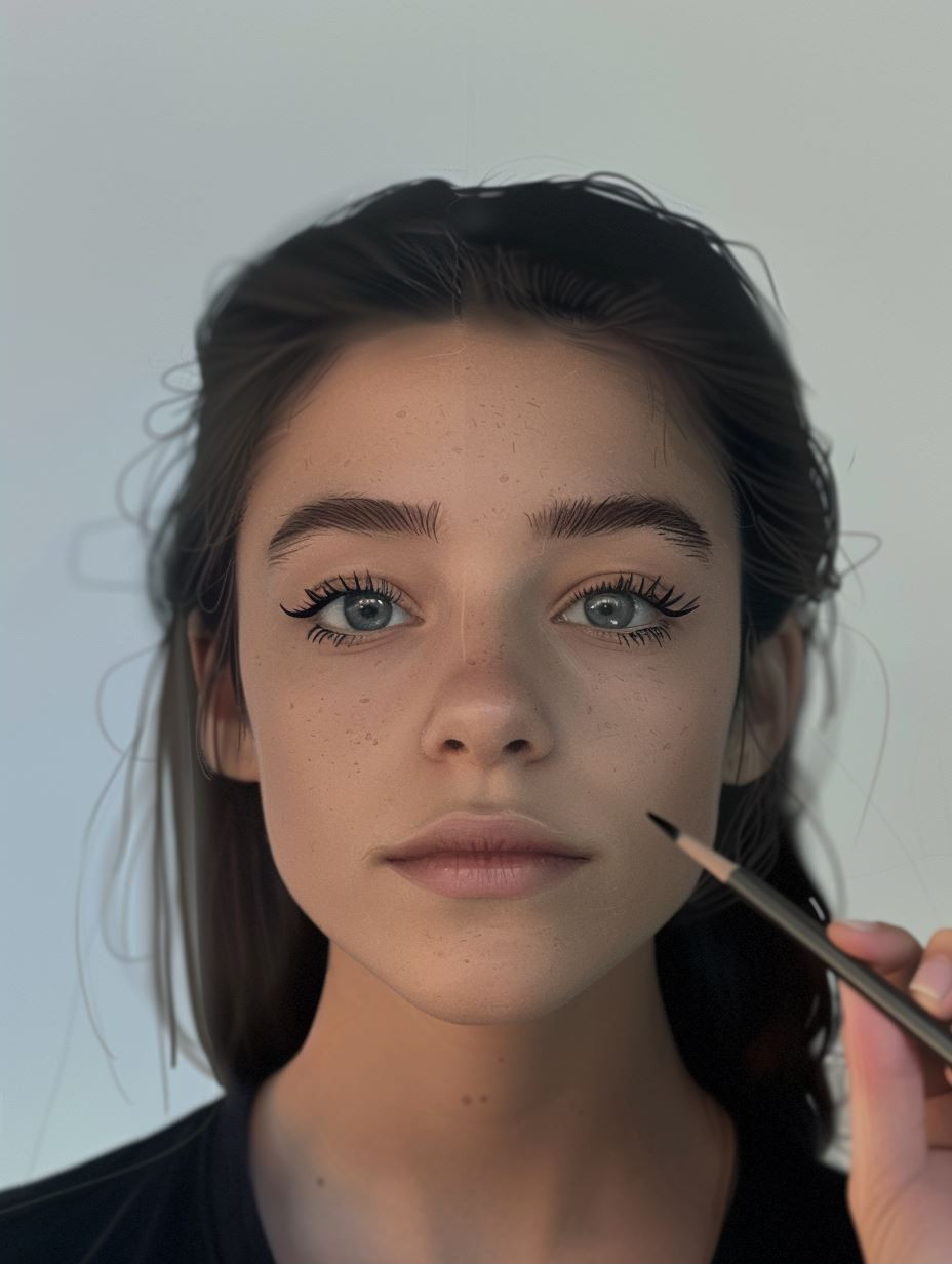 Serene Gaze in Teal Shadows - Image 2