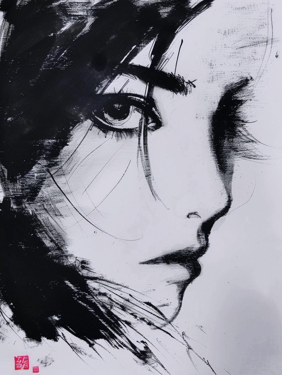 Ink Whispers: A Study of Feminine Grace - Image 1