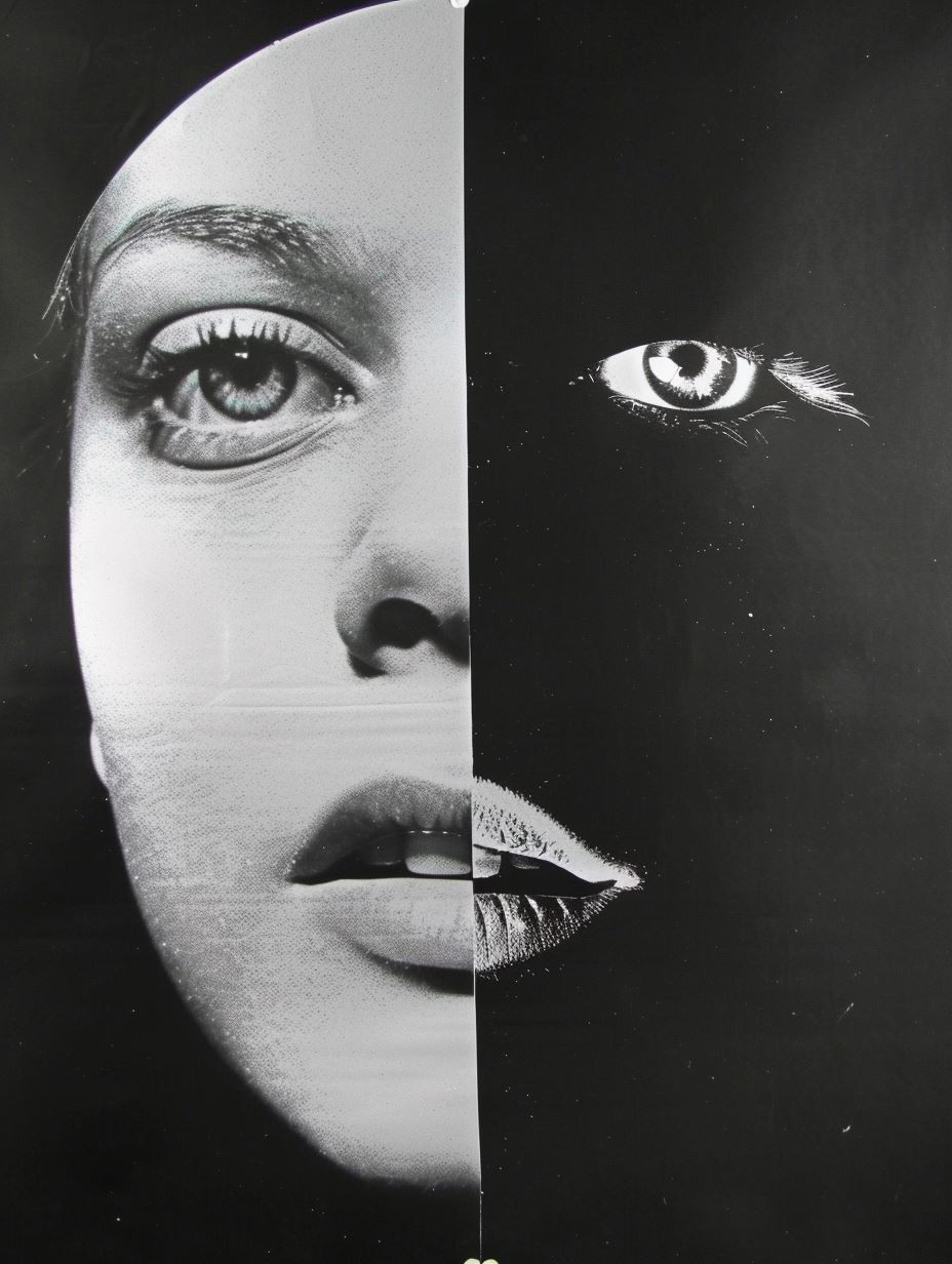 Surrealist Monochrome Portrait Collage - Image 4