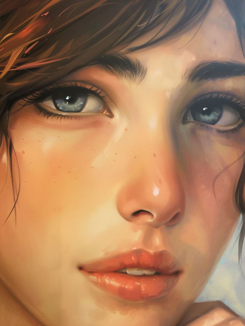Ethereal Gaze: Digital Portrait Study - Image 3