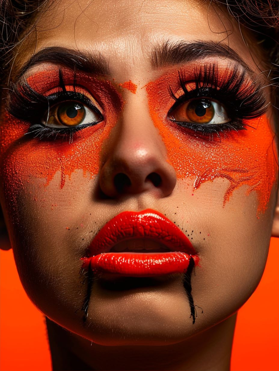 Crimson Accents in Monochrome Portrait - Image 2