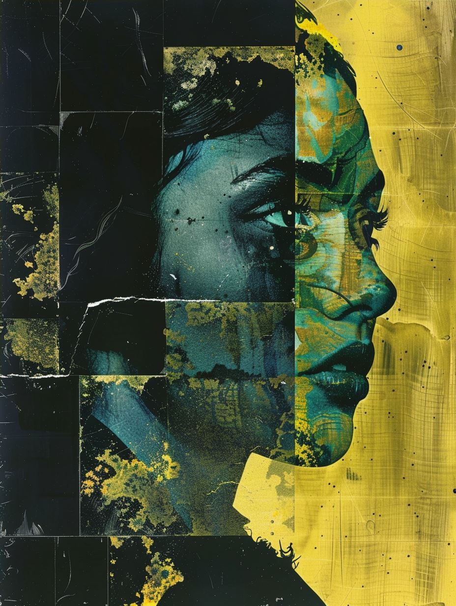 Fragmented Visions in Gold and Teal - Image 4