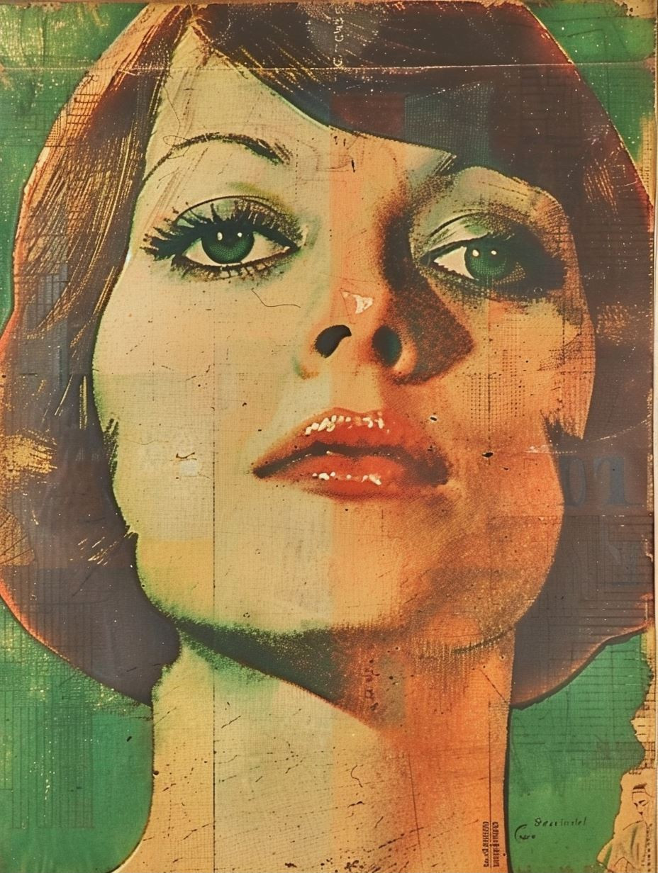 Vintage Collage Portrait Study - Image 1