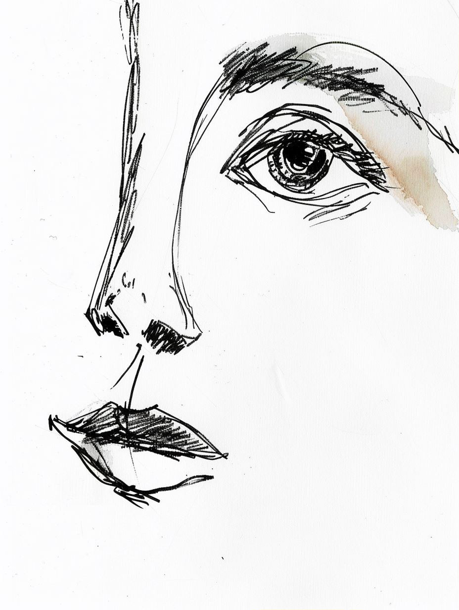 Abstract Expressionist Facial Sketches - Image 1