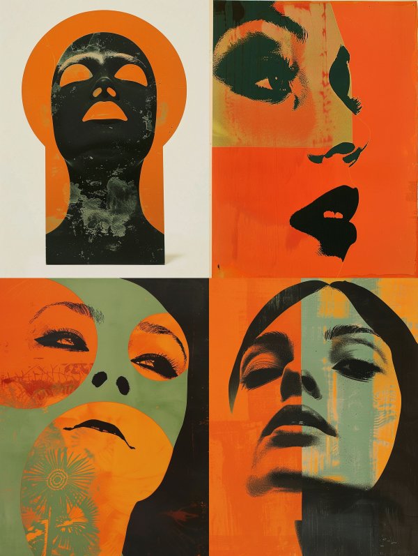 Fragmented Visions in Orange and Teal