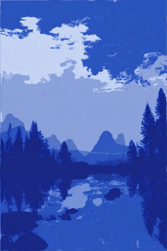 Azure Silhouette Portrait - Image 2