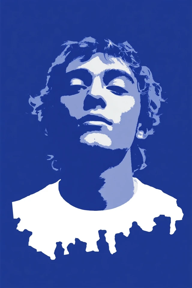 Azure Silhouette Portrait - Image 1