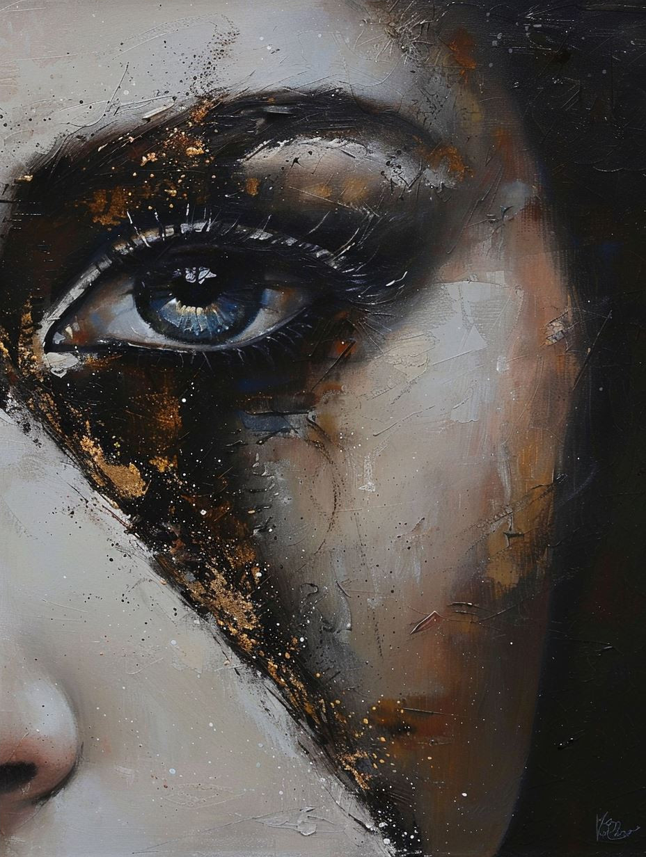 Melancholy Gaze in Gold - Image 4