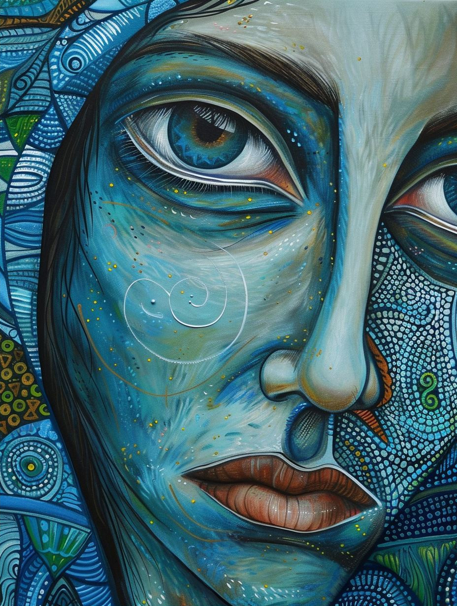 Ethereal Faces of Azure Dreams - Image 2