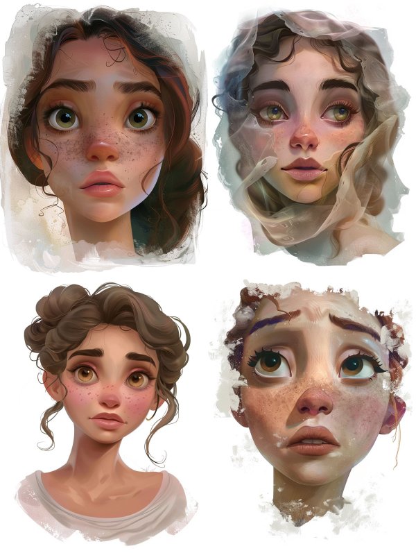 Ethereal Gaze: Digital Portrait Studies