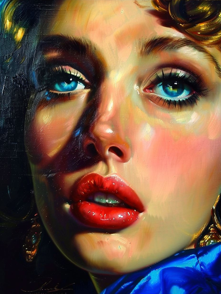 Vibrant Surrealist Portrait Study - Image 3
