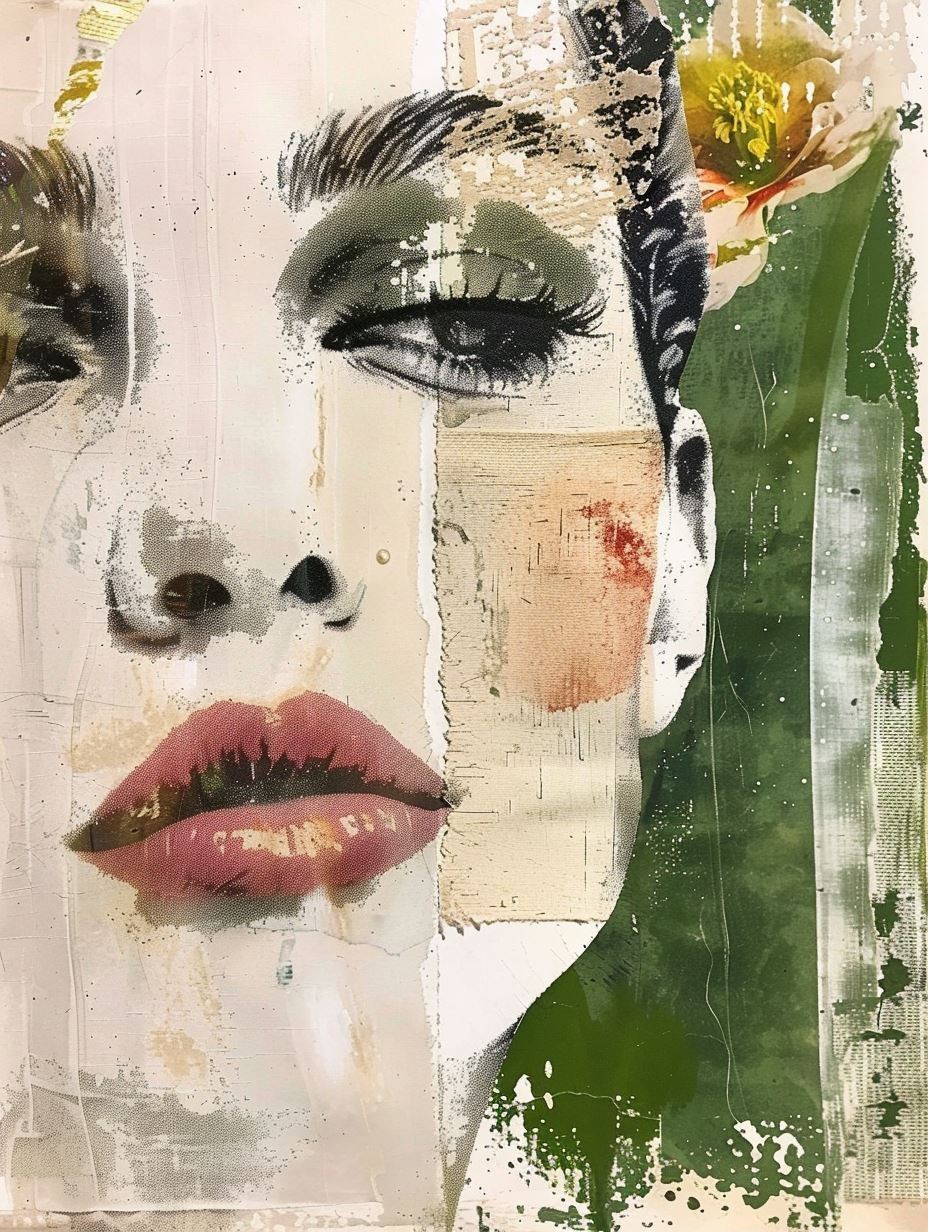 Fragmented Vintage Beauty Collage