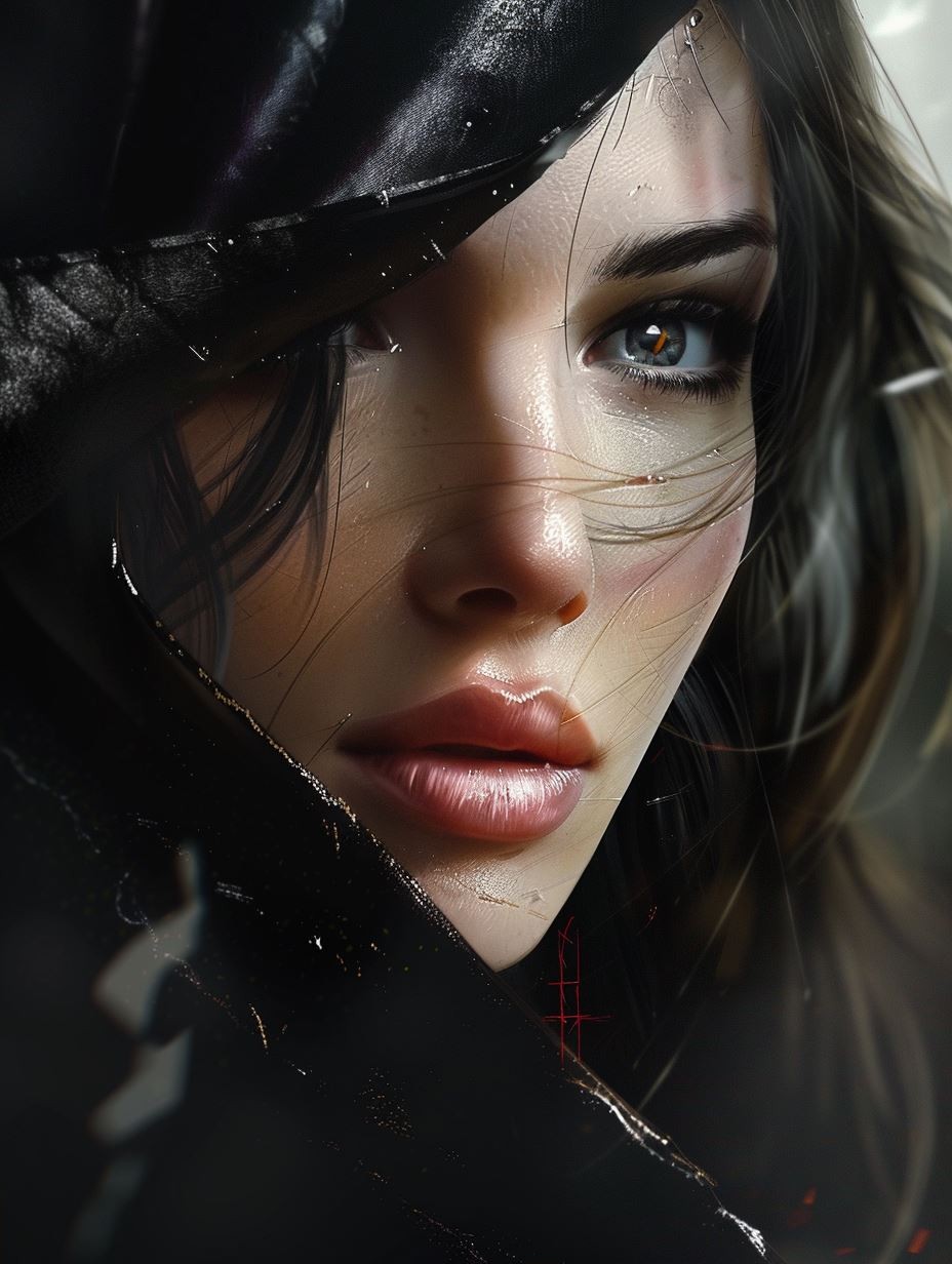 Glistening Noir Portrait Study - Image 2