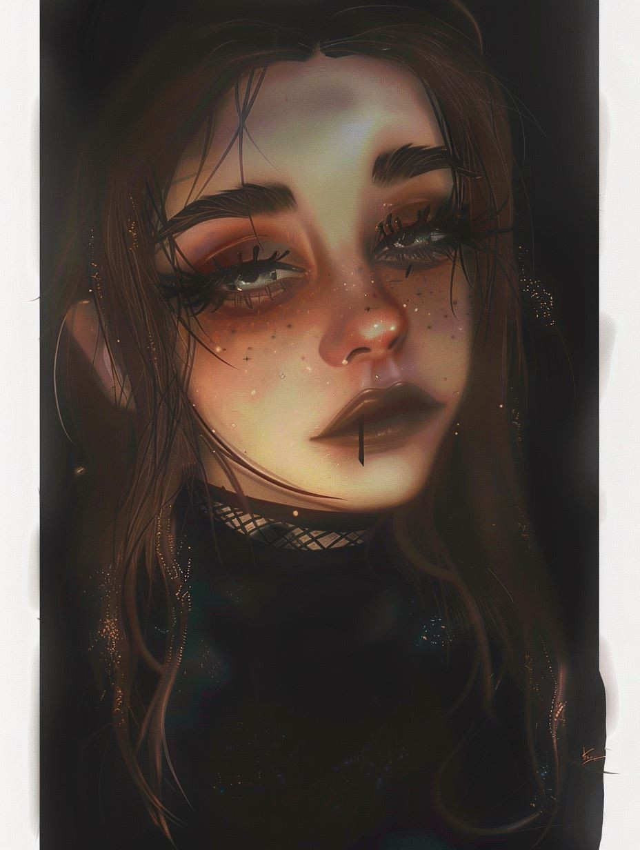 Ethereal Stardust Gaze Portrait - Image 4