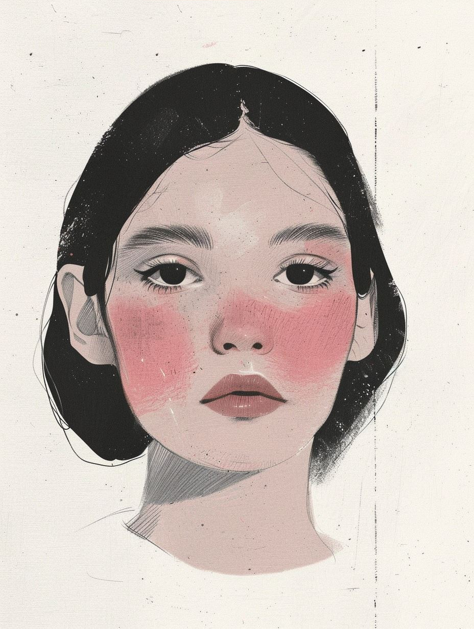 Ethereal Blush Mixed Media Portrait - Image 3