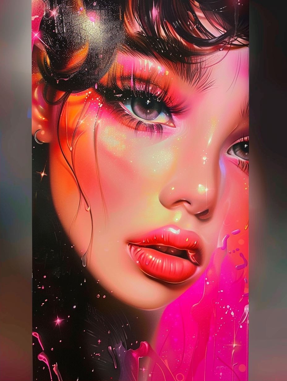 Neon Glow Cybernetic Beauty - Image 2