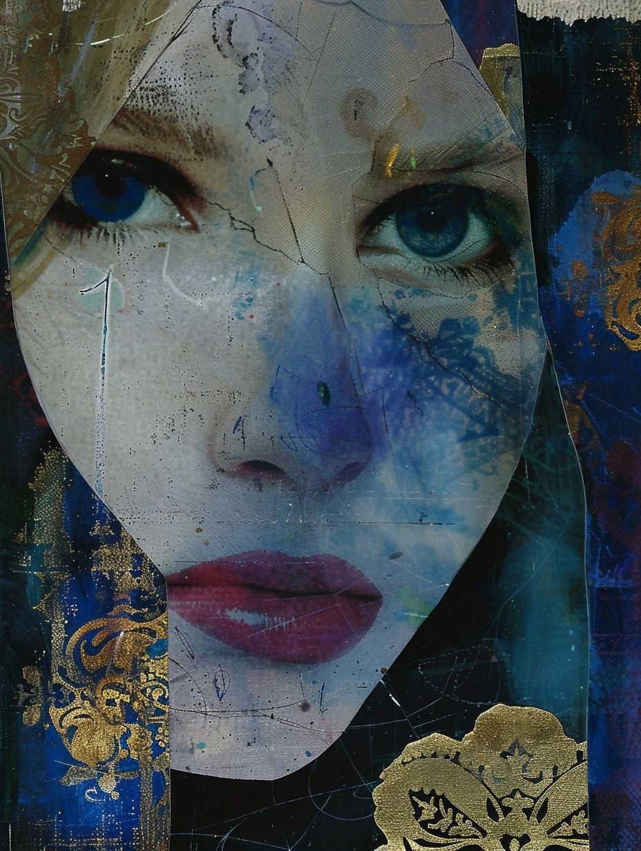Fragmented Dreams of Azure Beauty - Image 1