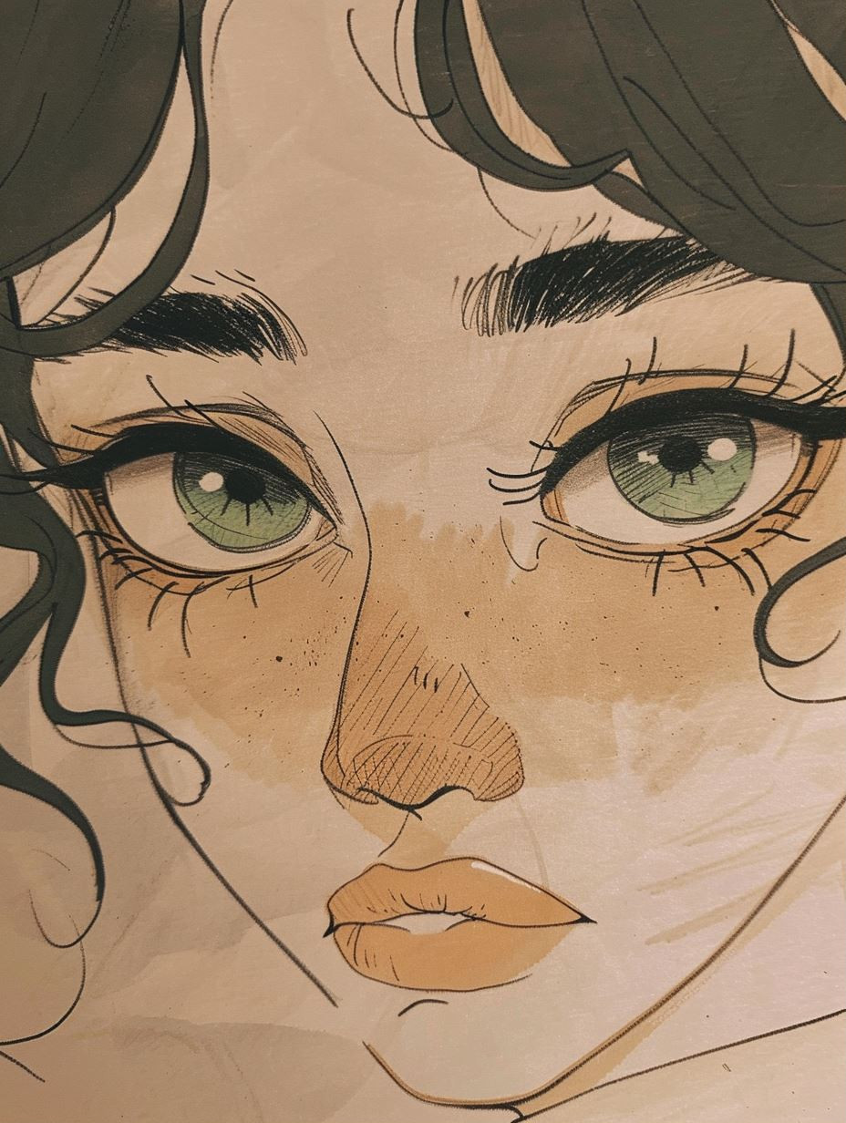 Ethereal Gaze: A Digital Portrait Study - Image 1