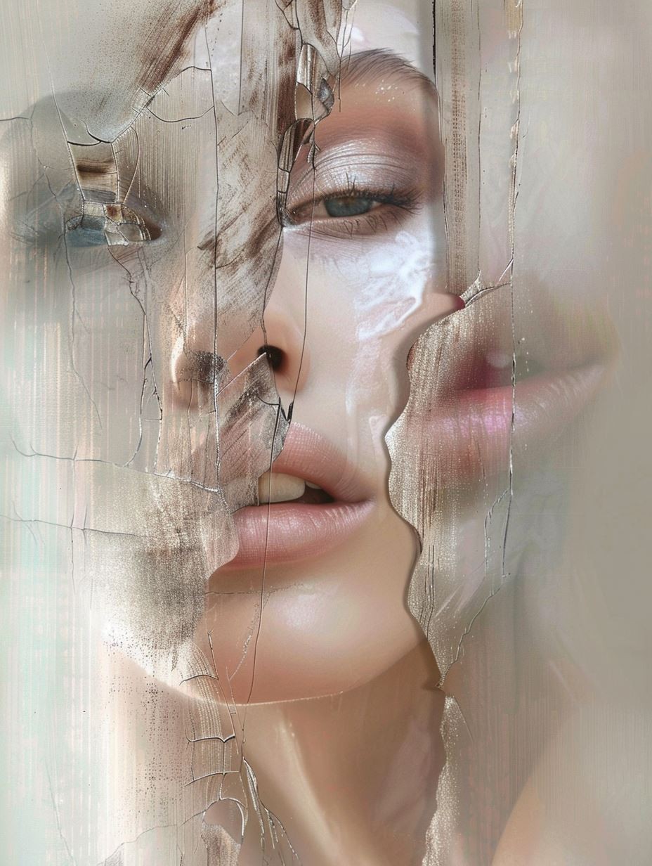 Fractured Ethereal Glass Portrait - Image 4