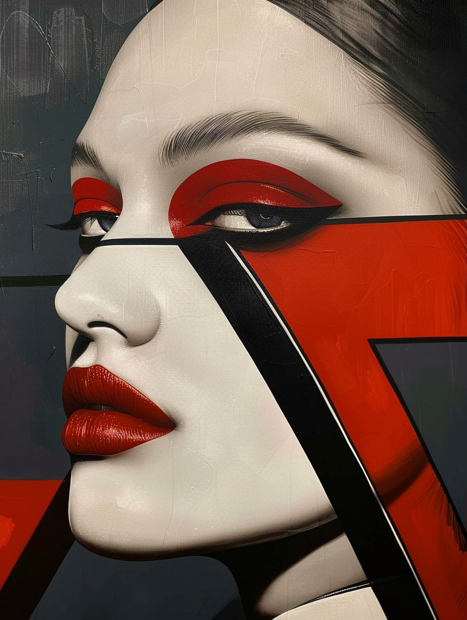 Crimson Avant Garde Portraiture - Image 3