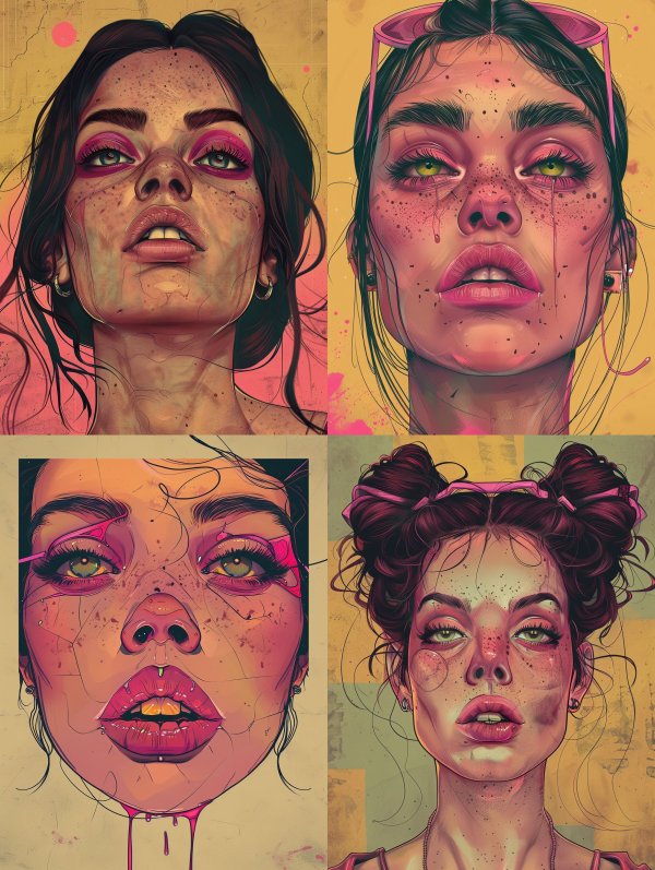 Neon Dreams: Surreal Portrait Collage