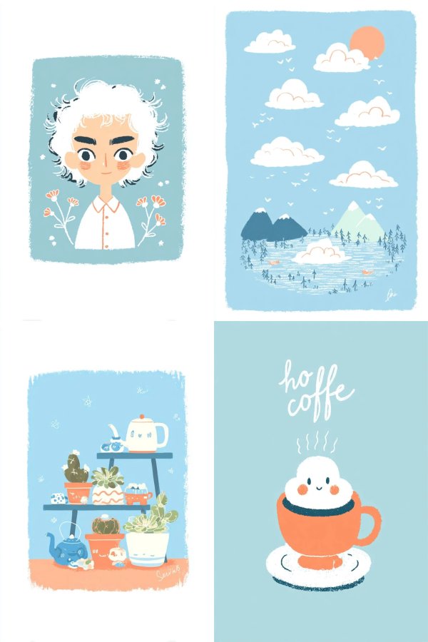 Whimsical Moments in Pastel Blue