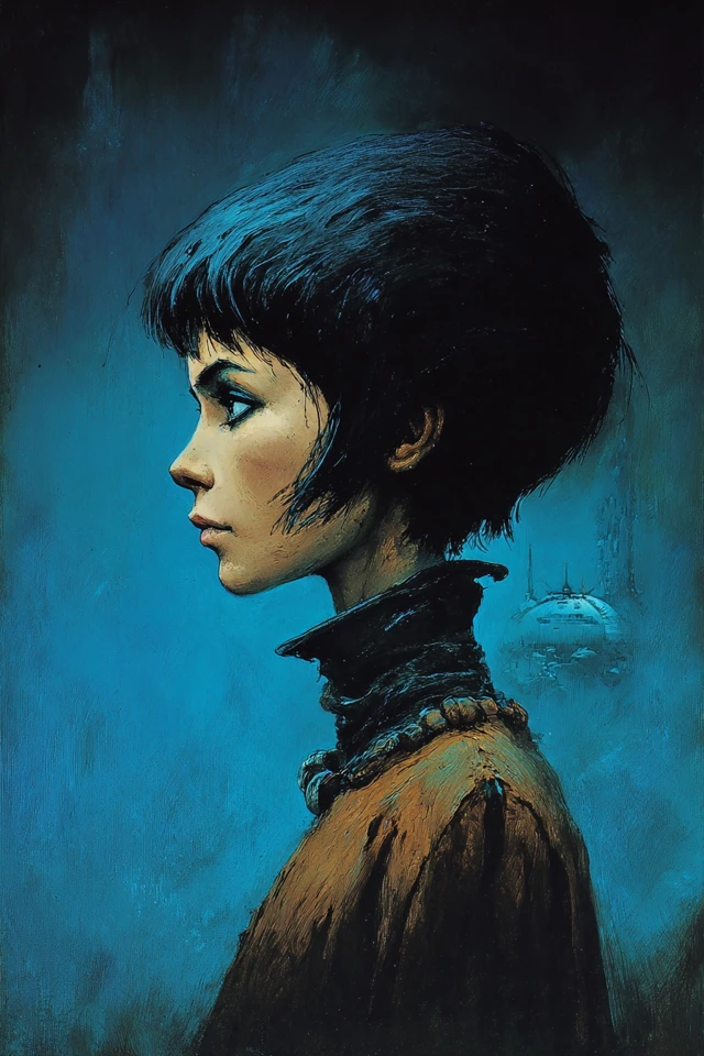 Azure Nocturne Portrait - Image 1