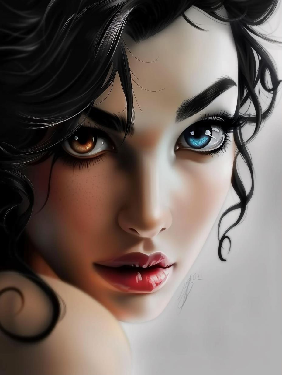Ethereal Gaze Digital Portraiture - Image 1