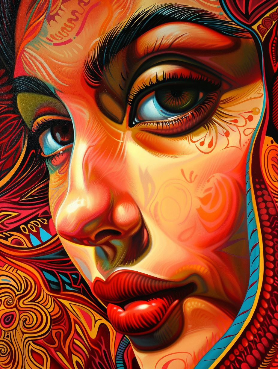 Vibrant Psychedelic Portrait Art