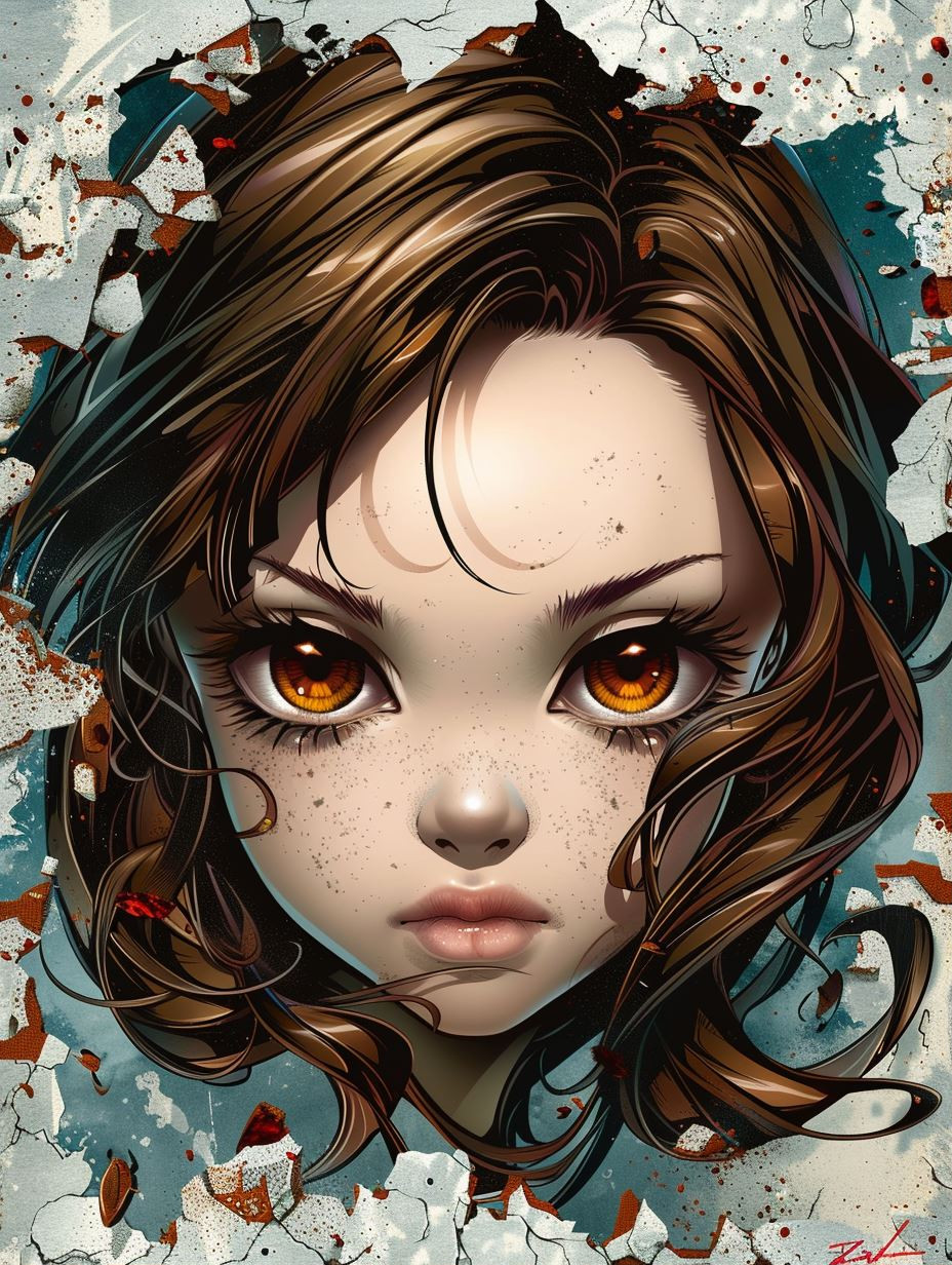 Haunting Gaze: Stylized Portrait Collection - Image 1