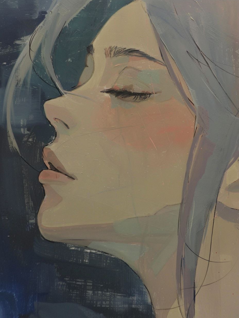 Ethereal Gaze in Oil Paint - Image 3