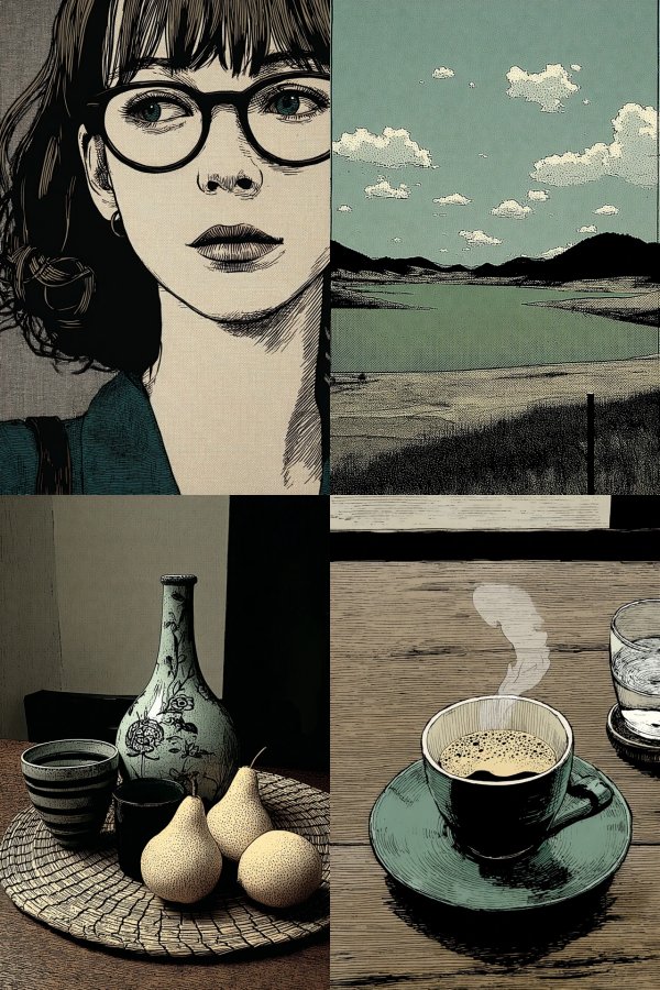 Quiet Moments in Ink and Hue