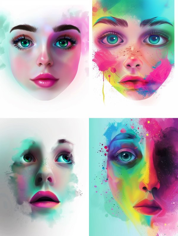 Chromatic Visions: Surreal Digital Portraits