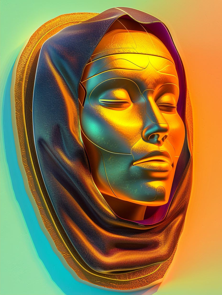 Neon Ethereal Cybernetic Portrait - Image 2