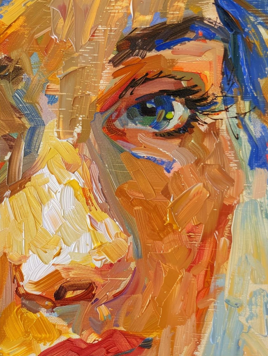 Vibrant Impasto Portrait Studies - Image 2