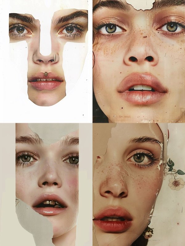 Fragmented Beauty: A Collage of Gazes