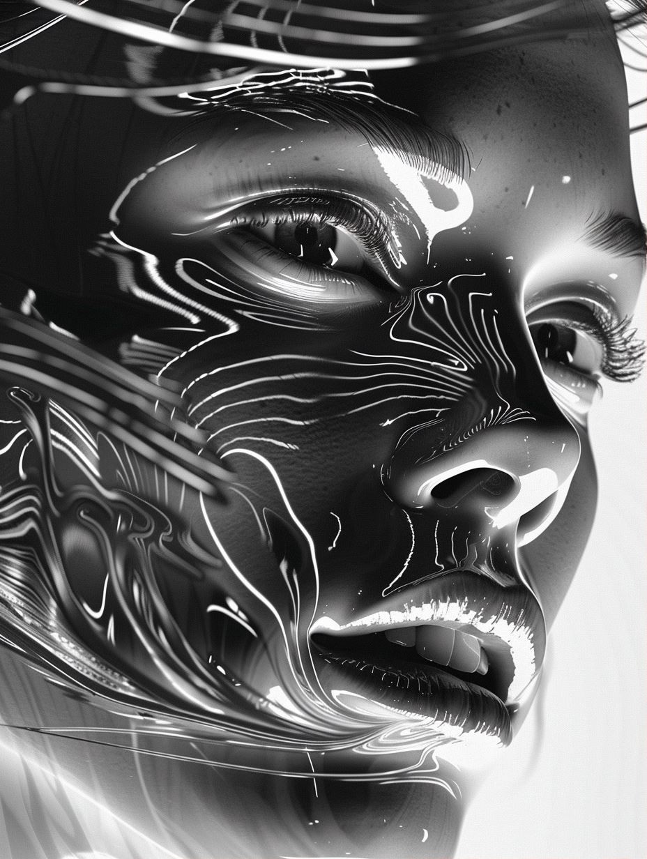 Liquid Chrome Cybernetic Portrait