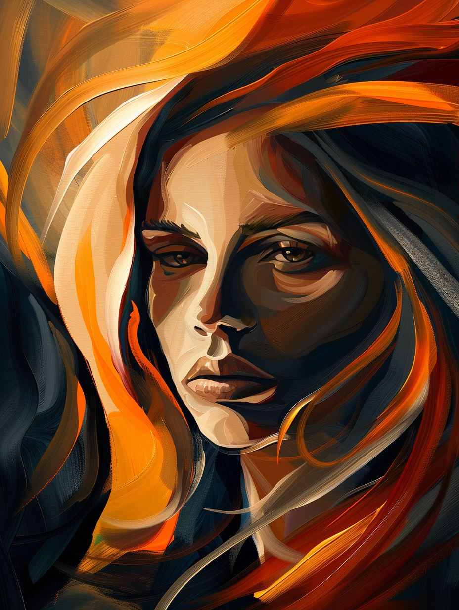 Amber Glow Abstract Portraits - Image 1