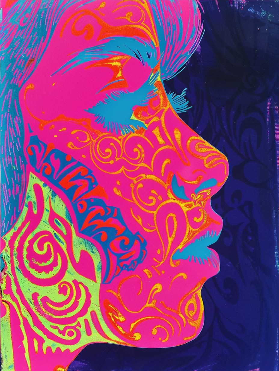 Psychedelic Neon Portrait Collage - Image 3