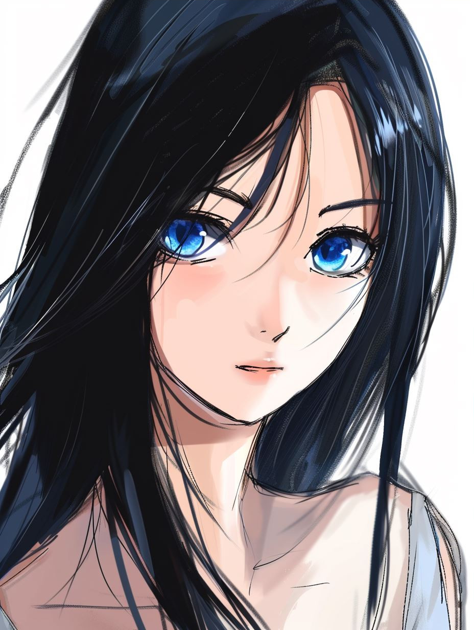 Ethereal Blue Digital Sketch - Image 3