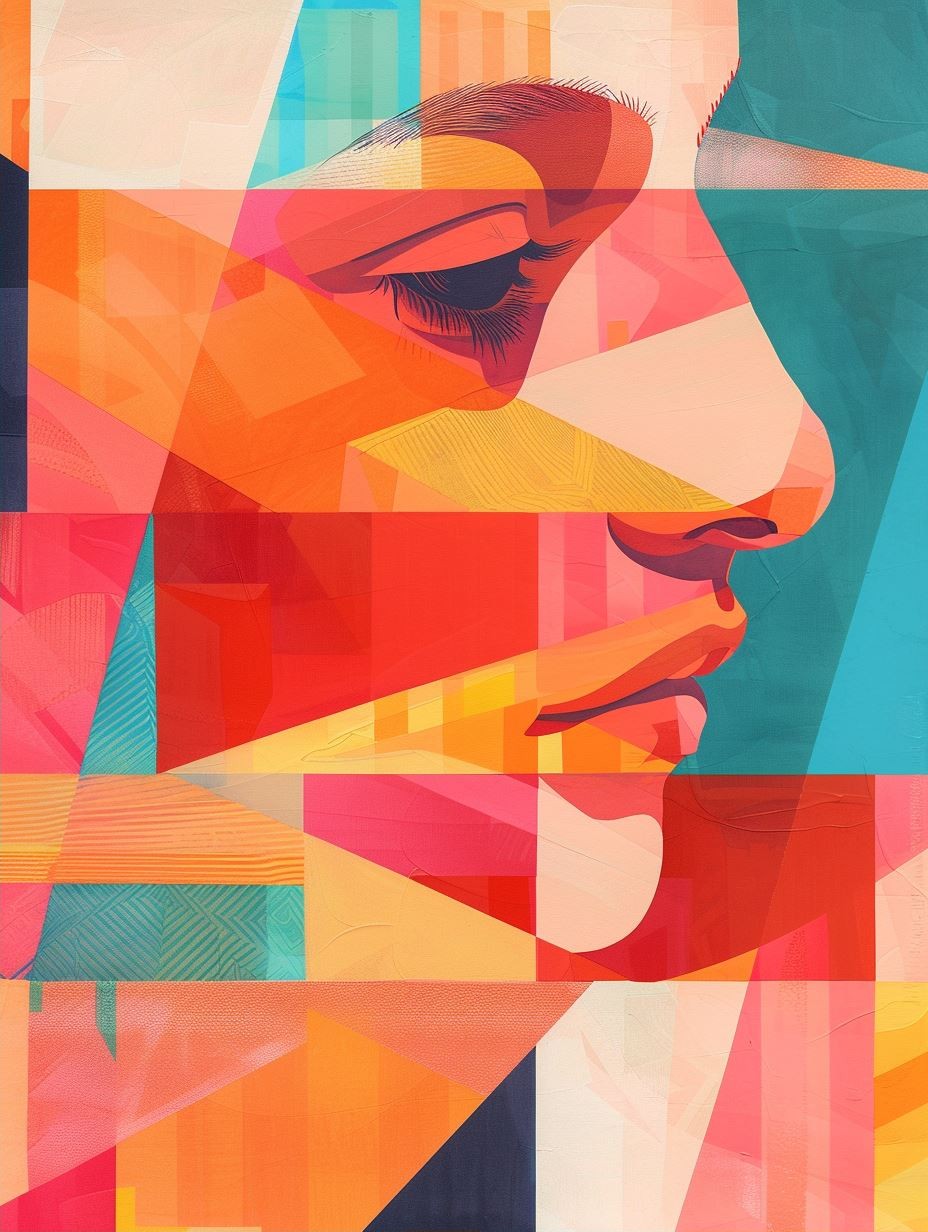 Prismatic Geometric Portrait Study - Image 2
